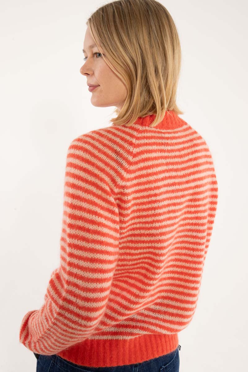 Daneherbal Alpaca Sweater Bright Red/Powder