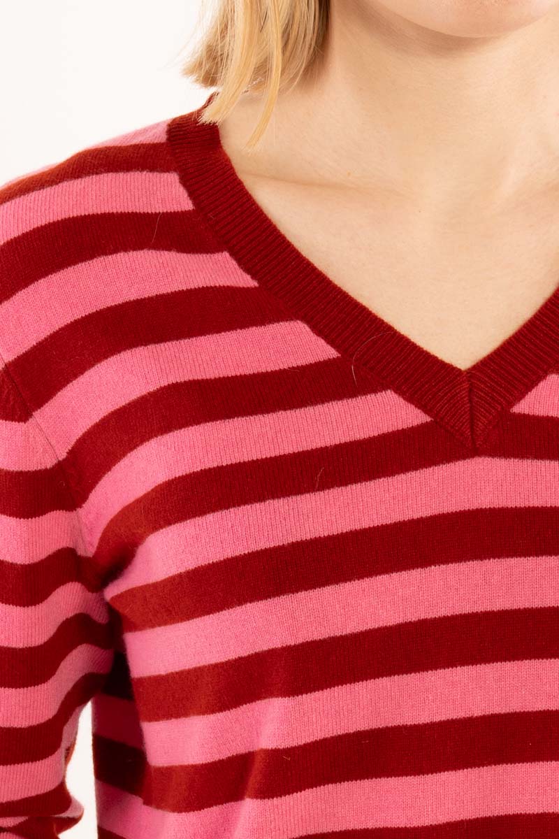 Danesaint Merino Wool Sweater Dk Rust/Spicy Pink