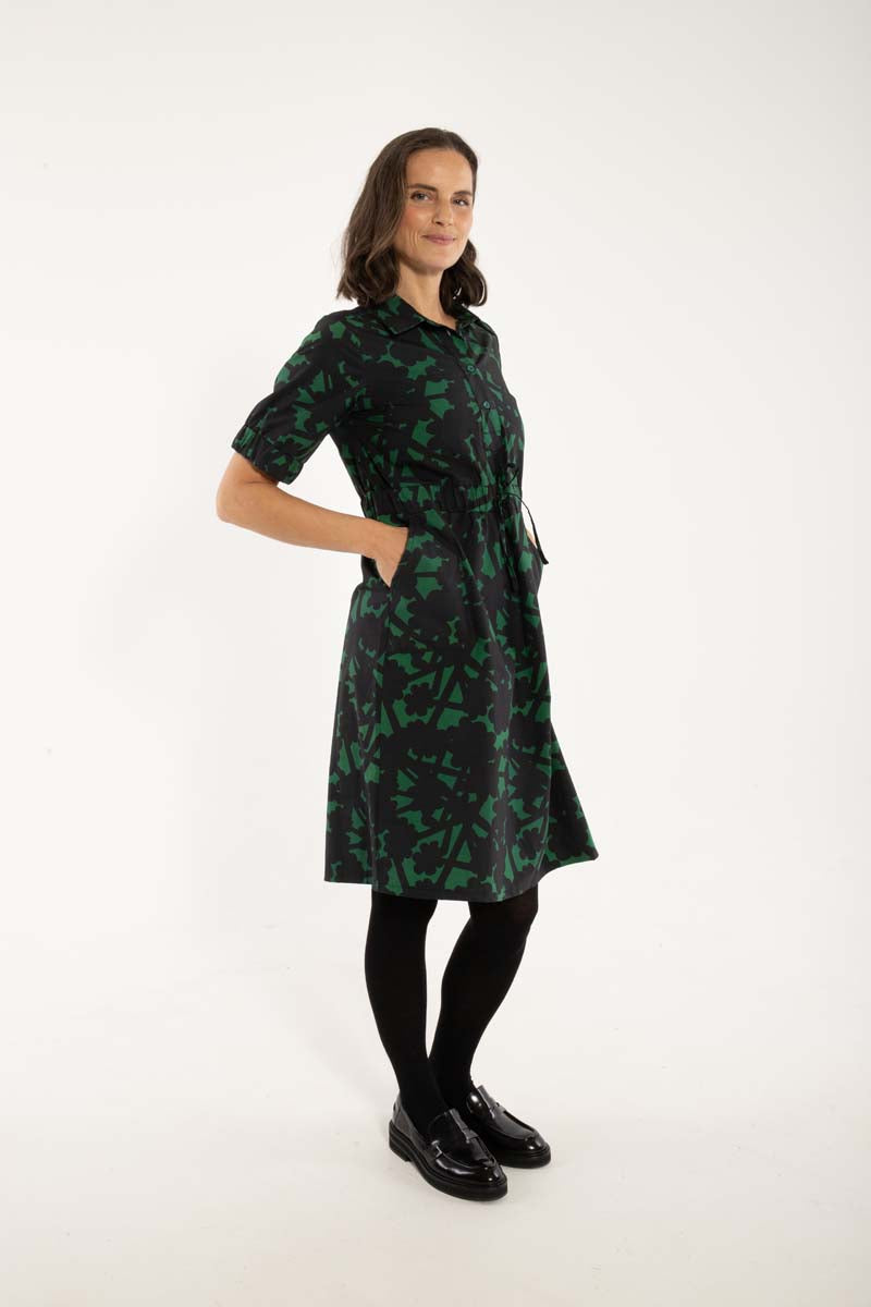 Danesusanne Poplin Dress Dk Pine BRAMBLE