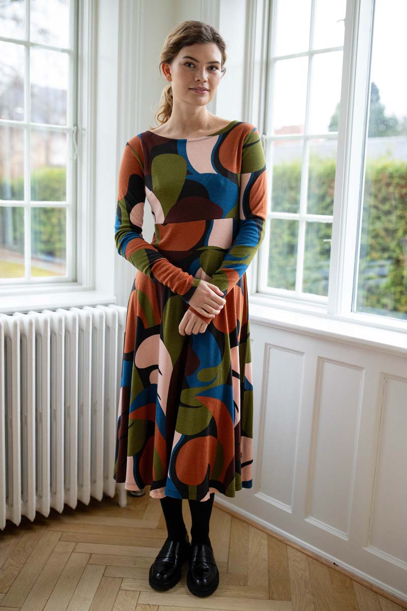 Mønstret kjole til kvinder