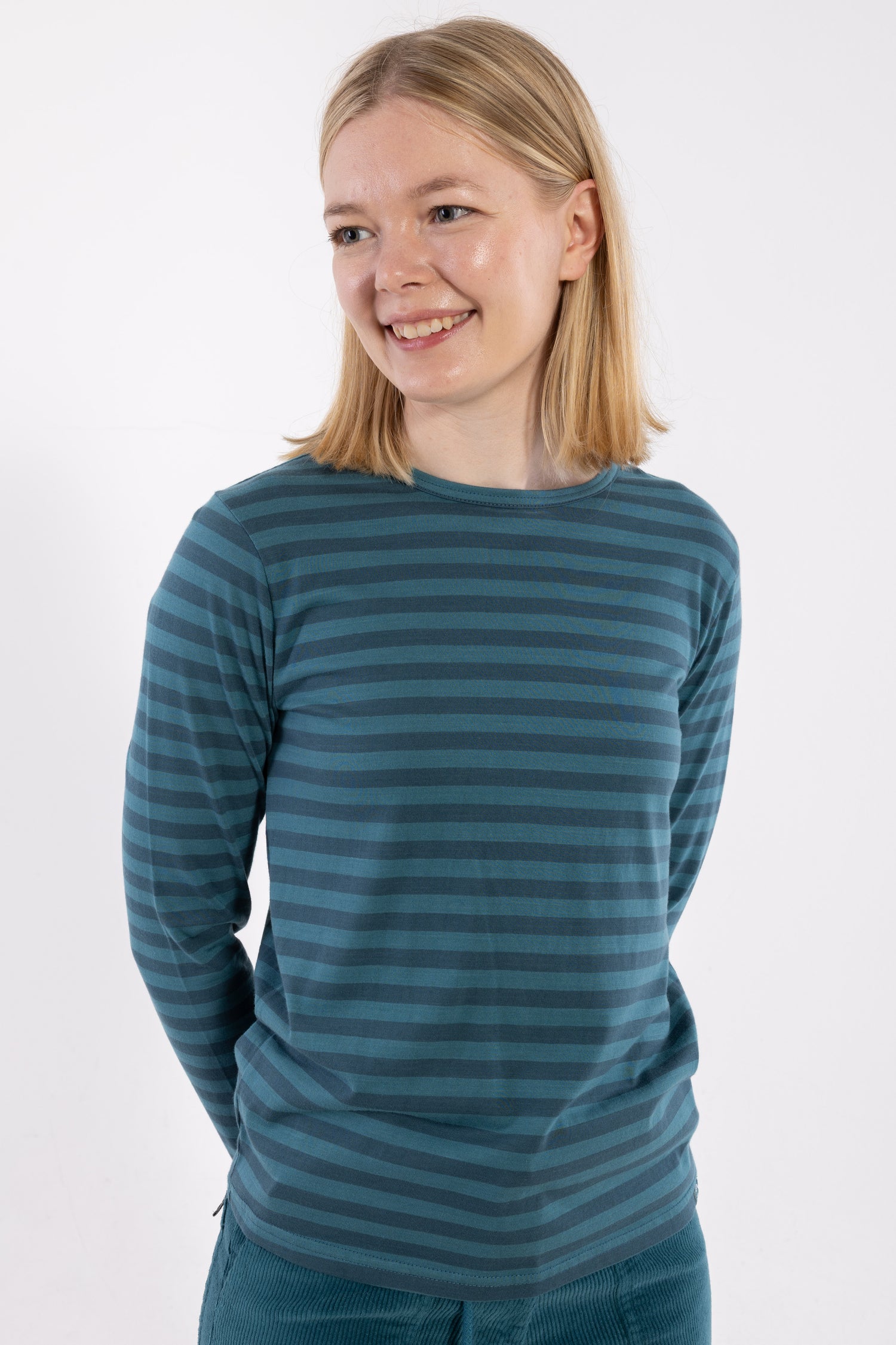 Stribet bluse til dame