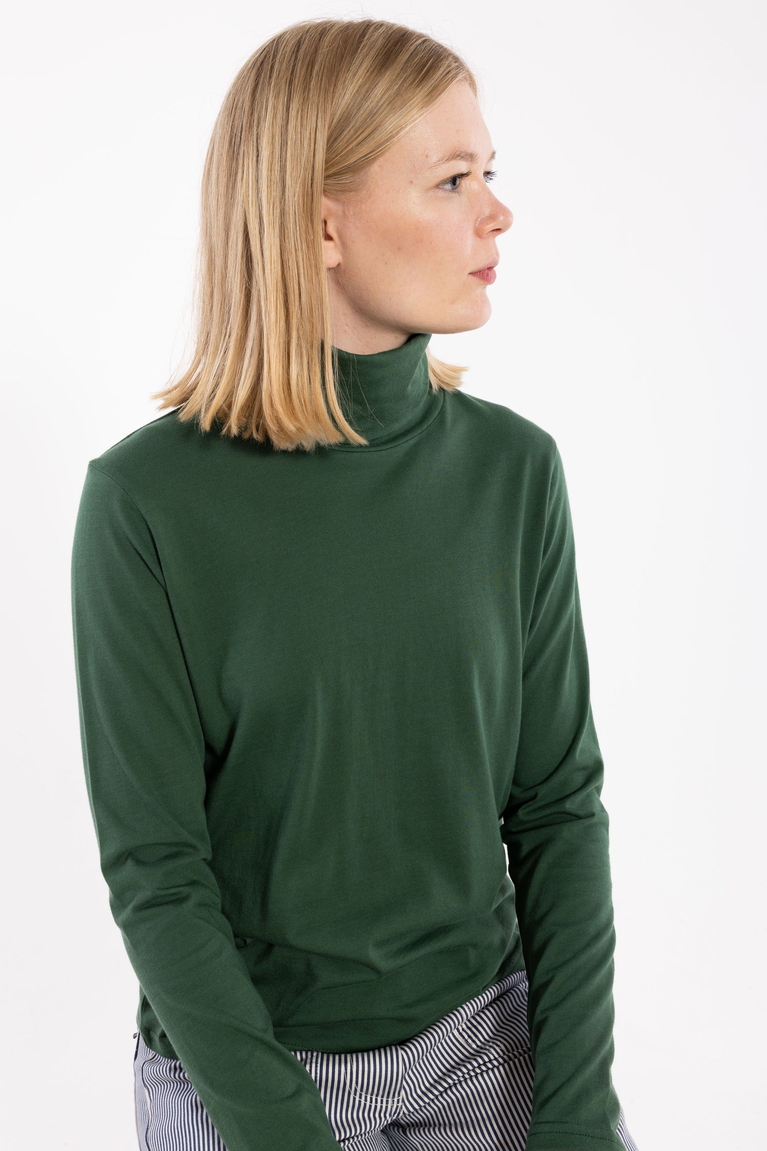 Danemanna Modal Rollneck Tee Dk Pine