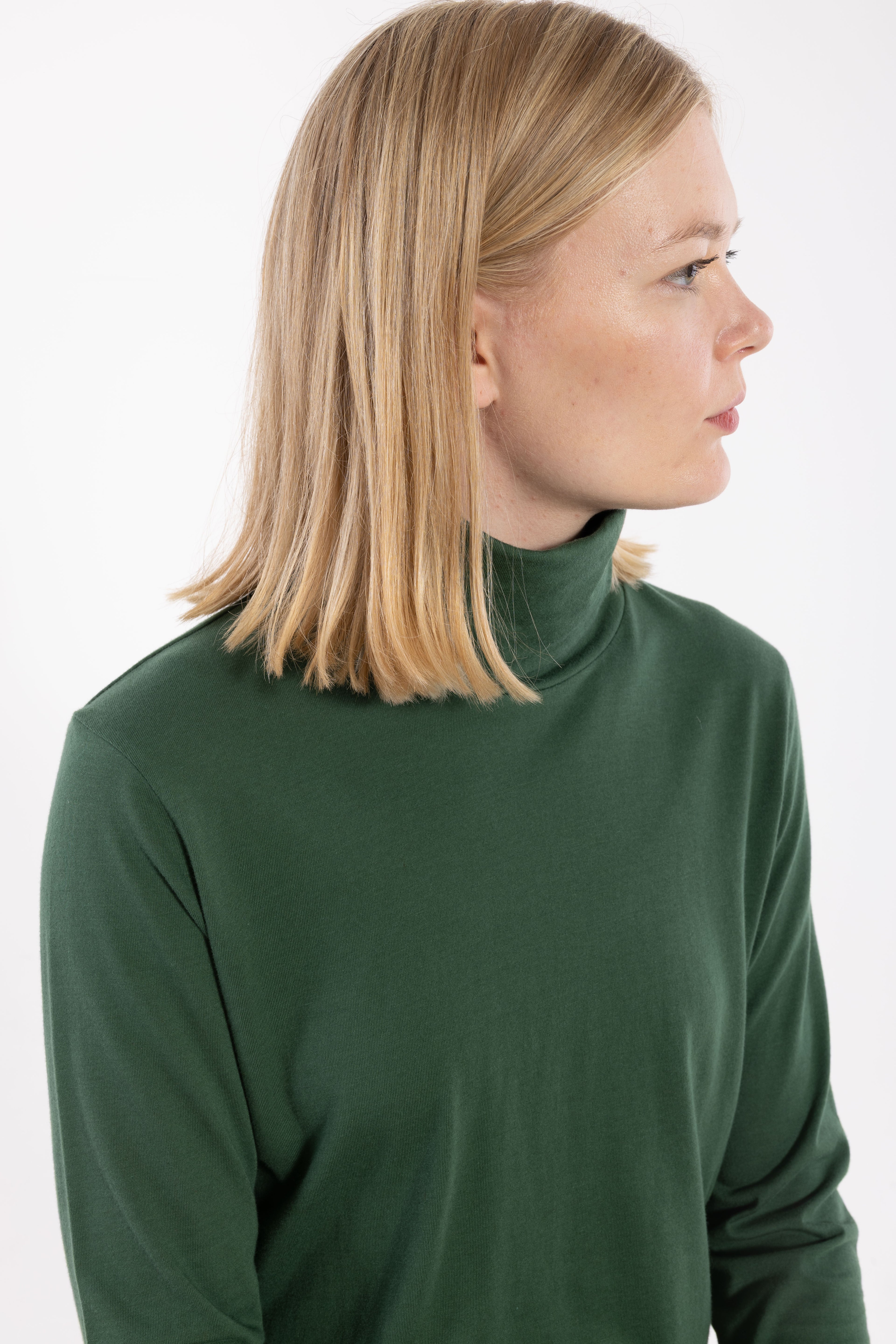 Danemanna Modal Rollneck Tee Dk Pine