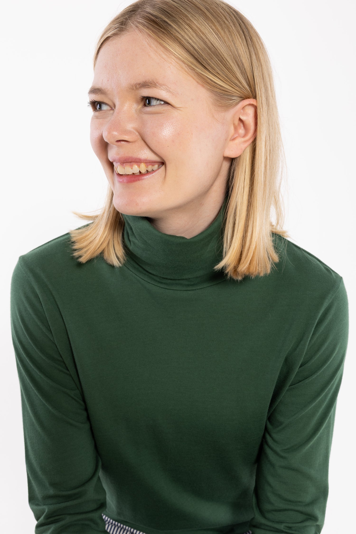 Danemanna Modal Rollneck Tee Dk Pine