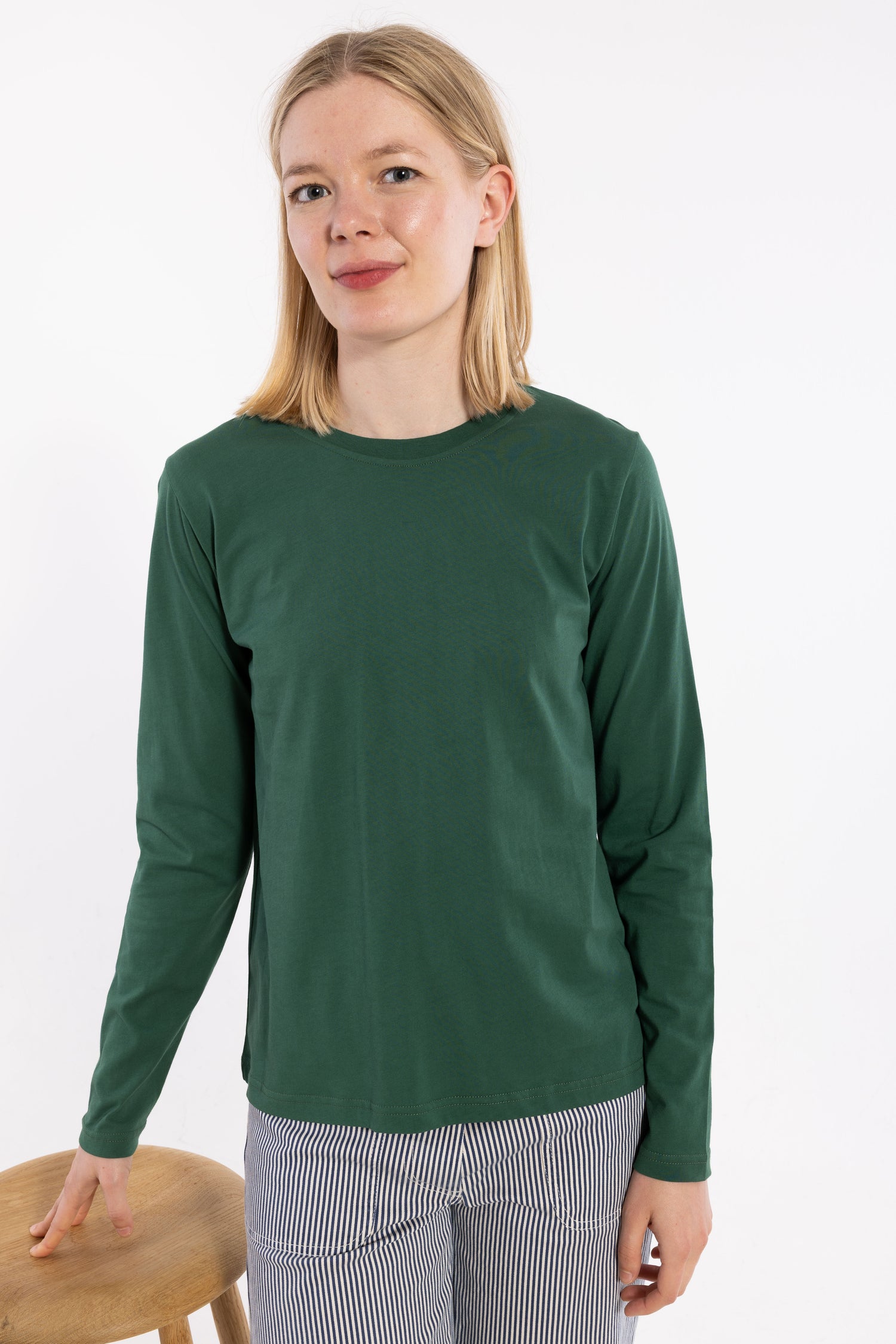 Langærmet bluse i skønne farver.