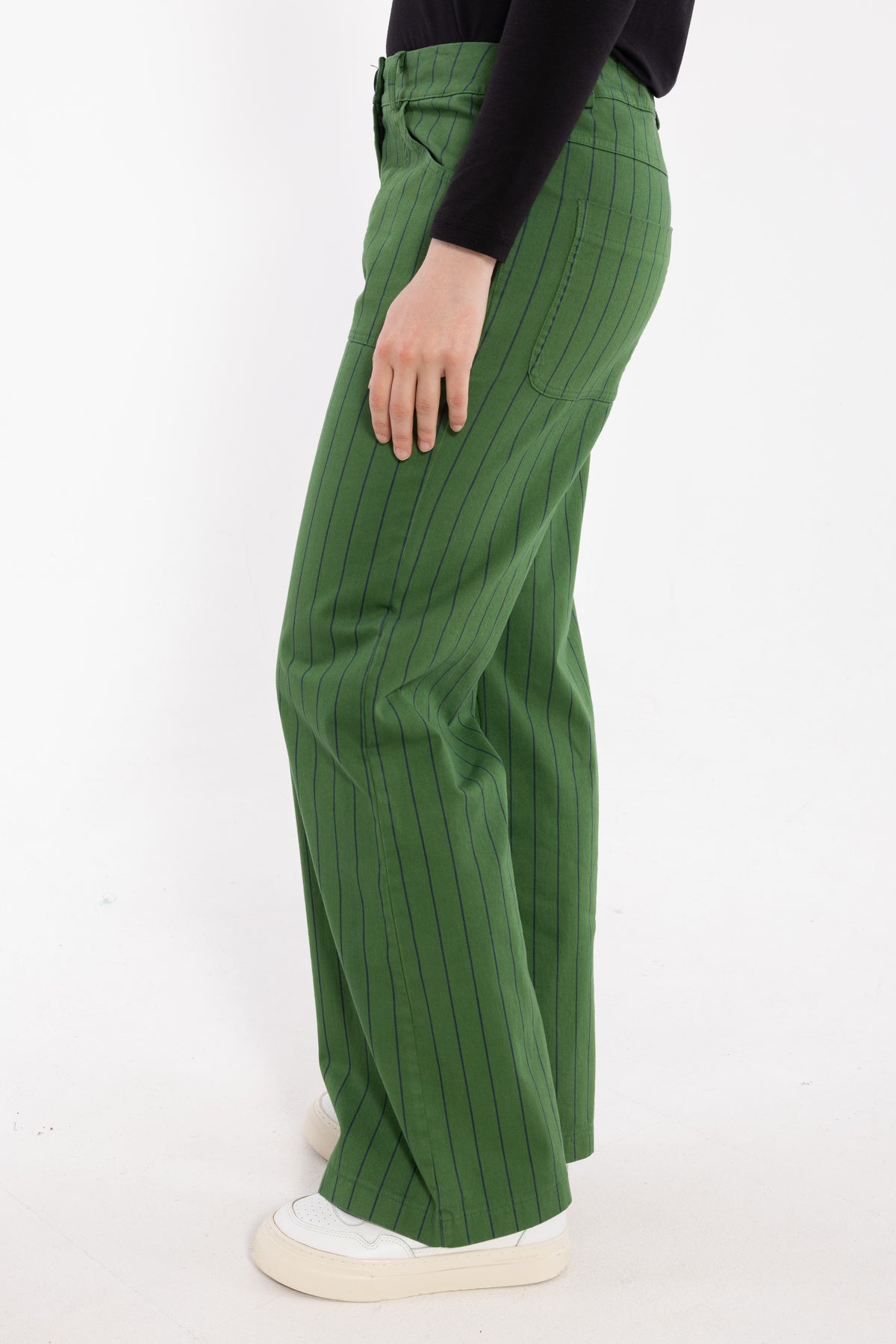 Danedaisy Stretch Canvas Pants Moss Green/Dk Navy