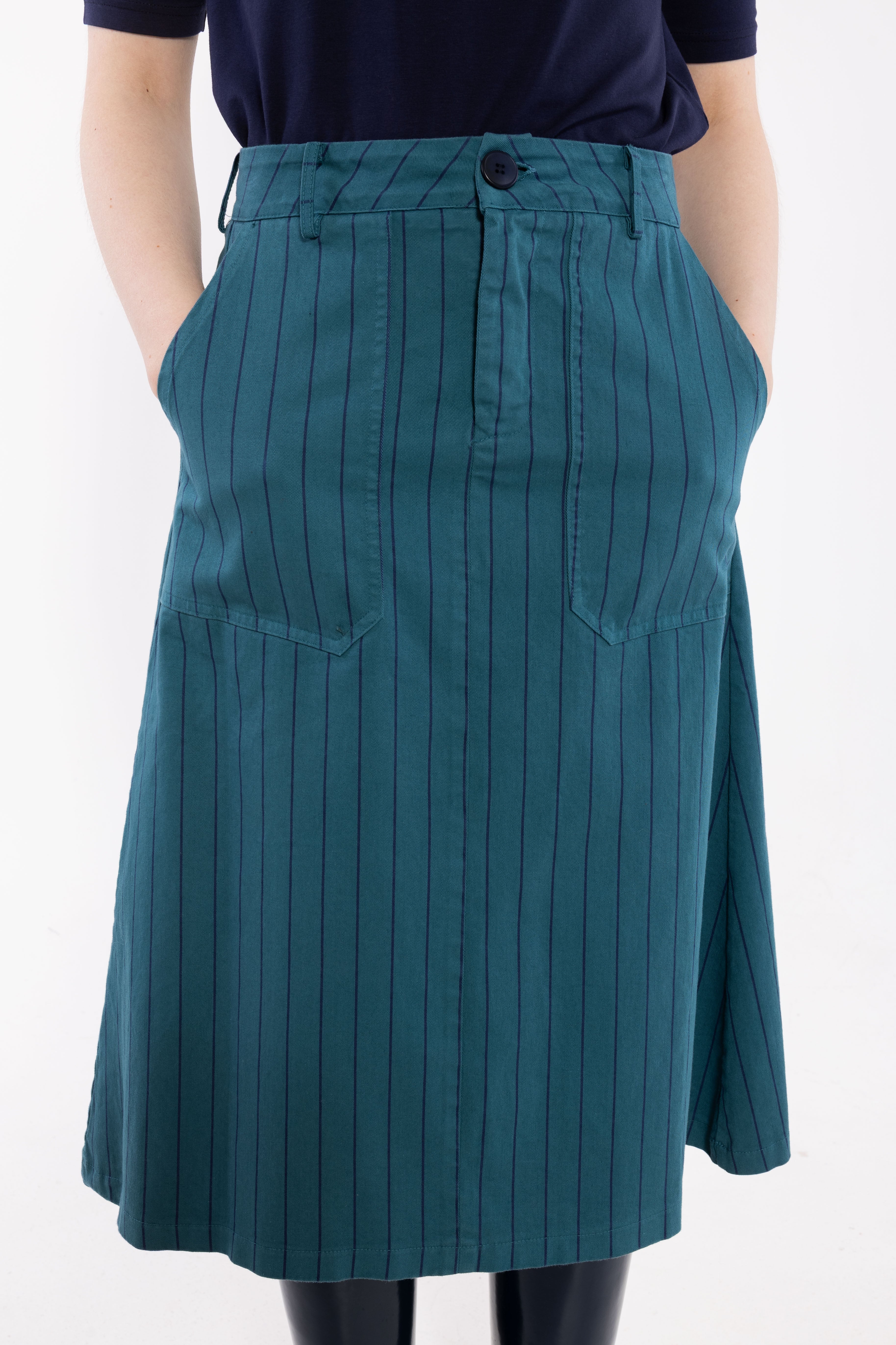 Danesweetie Stretch Canvas Skirt Dk Slate/Dk Navy