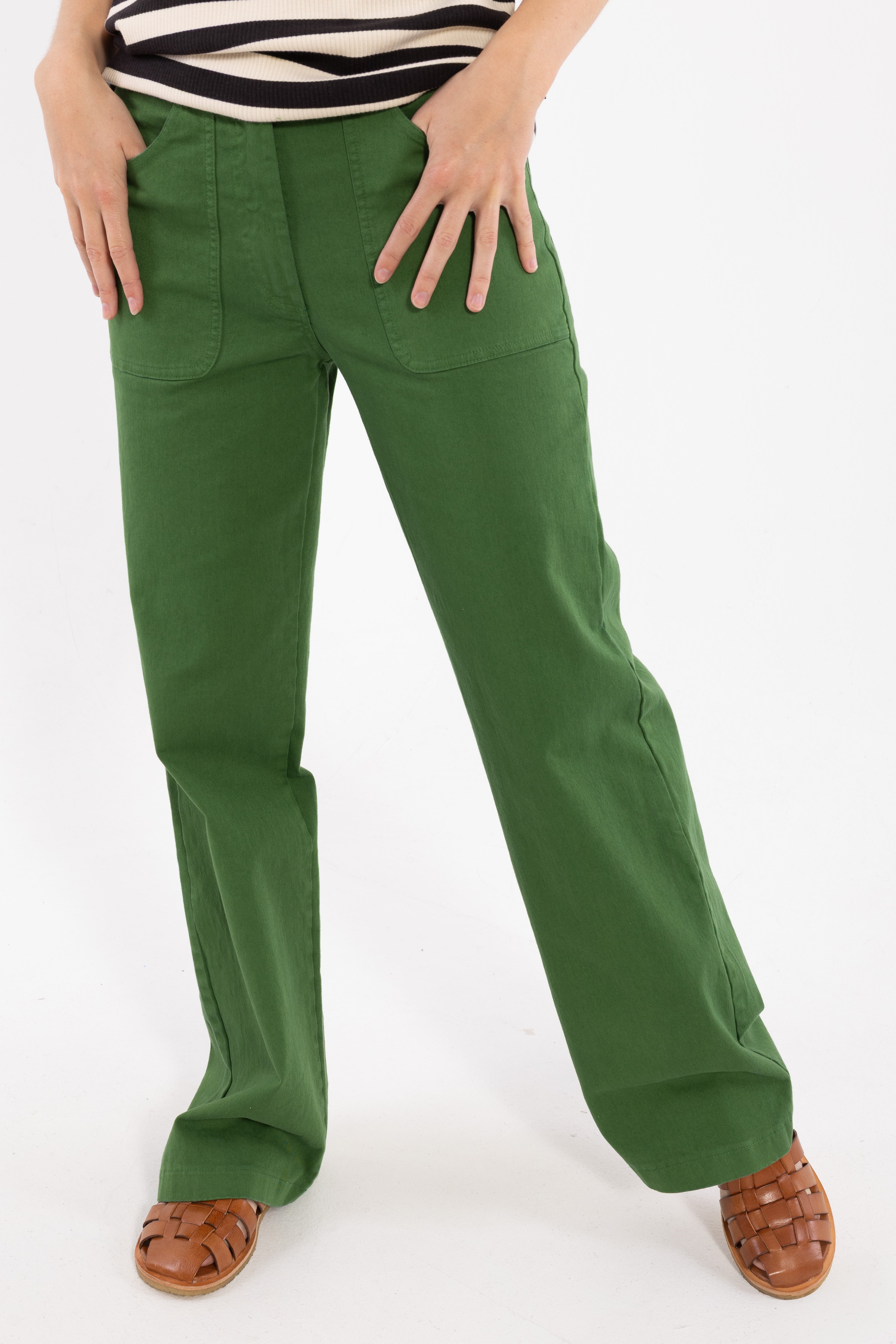 Danedaisy Stretch Canvas Pants Moss Green
