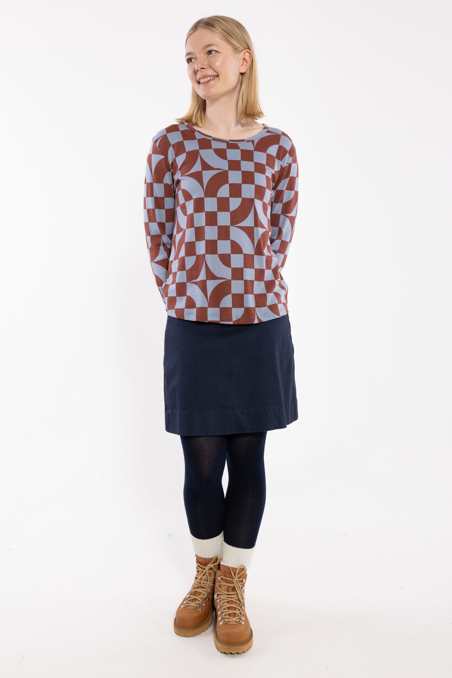 Danelotte Interlock Tee Lt Blue Grey CHECKITOUT