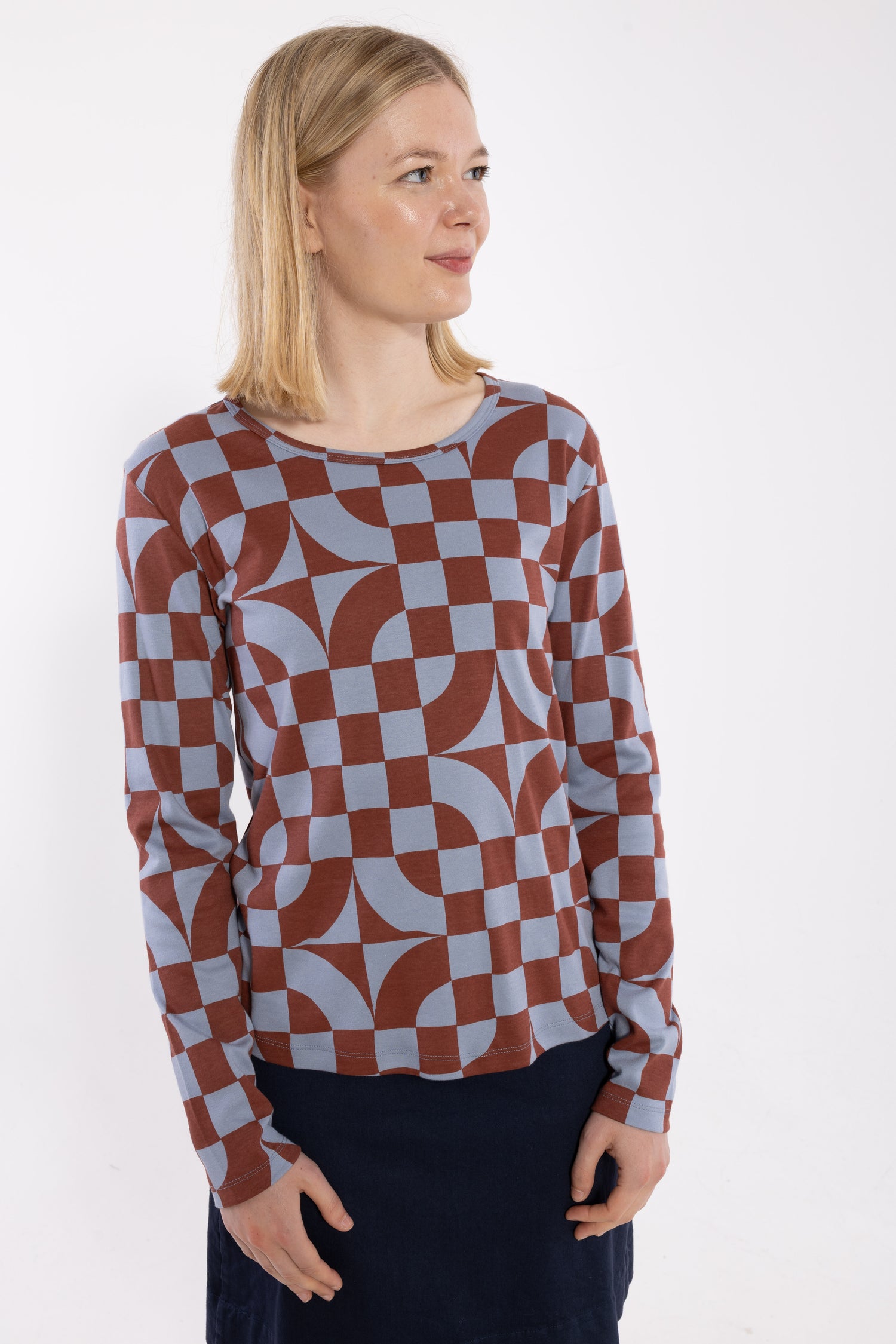 Danelotte Interlock Tee Lt Blue Grey CHECKITOUT