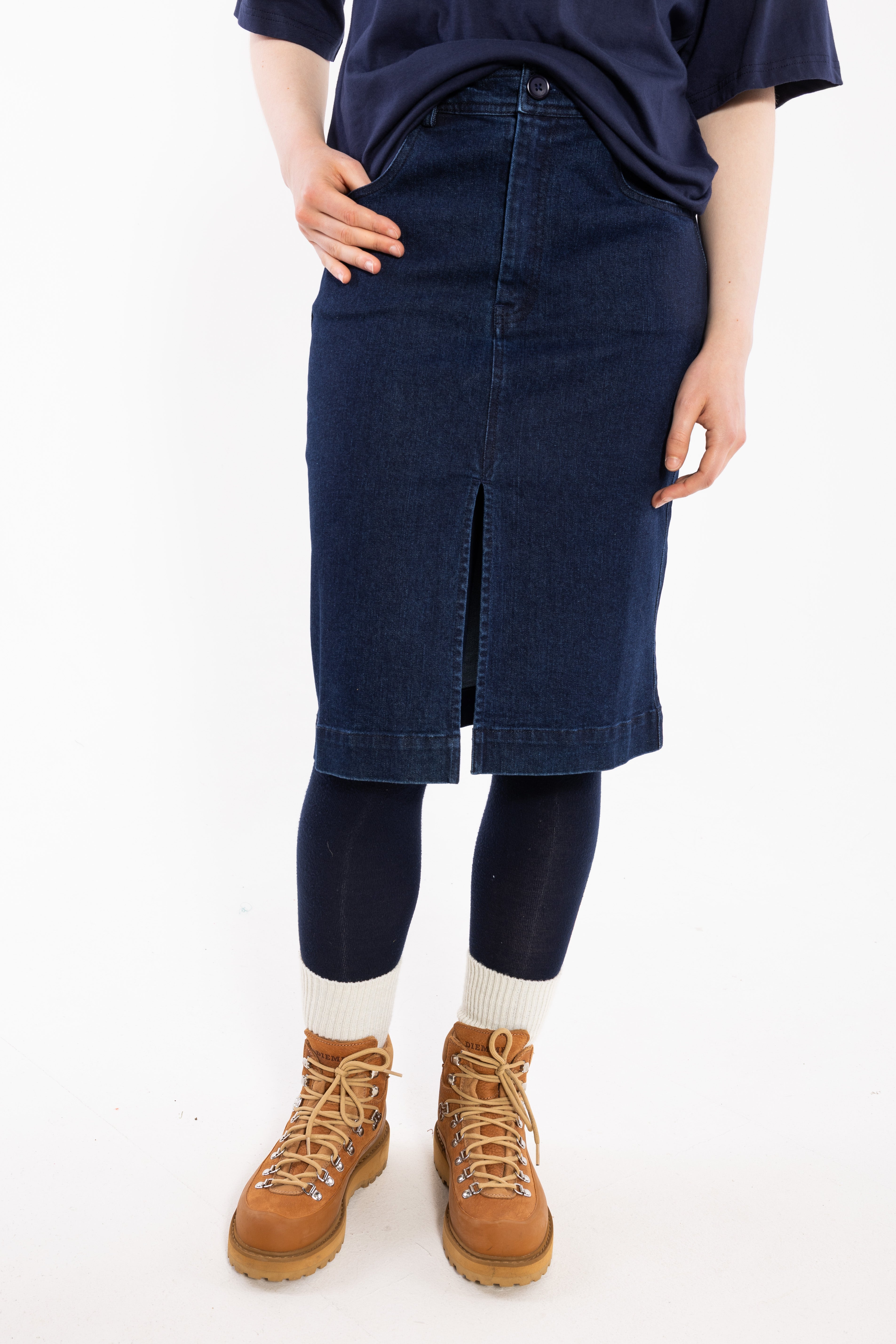 Denim nederdel til dame