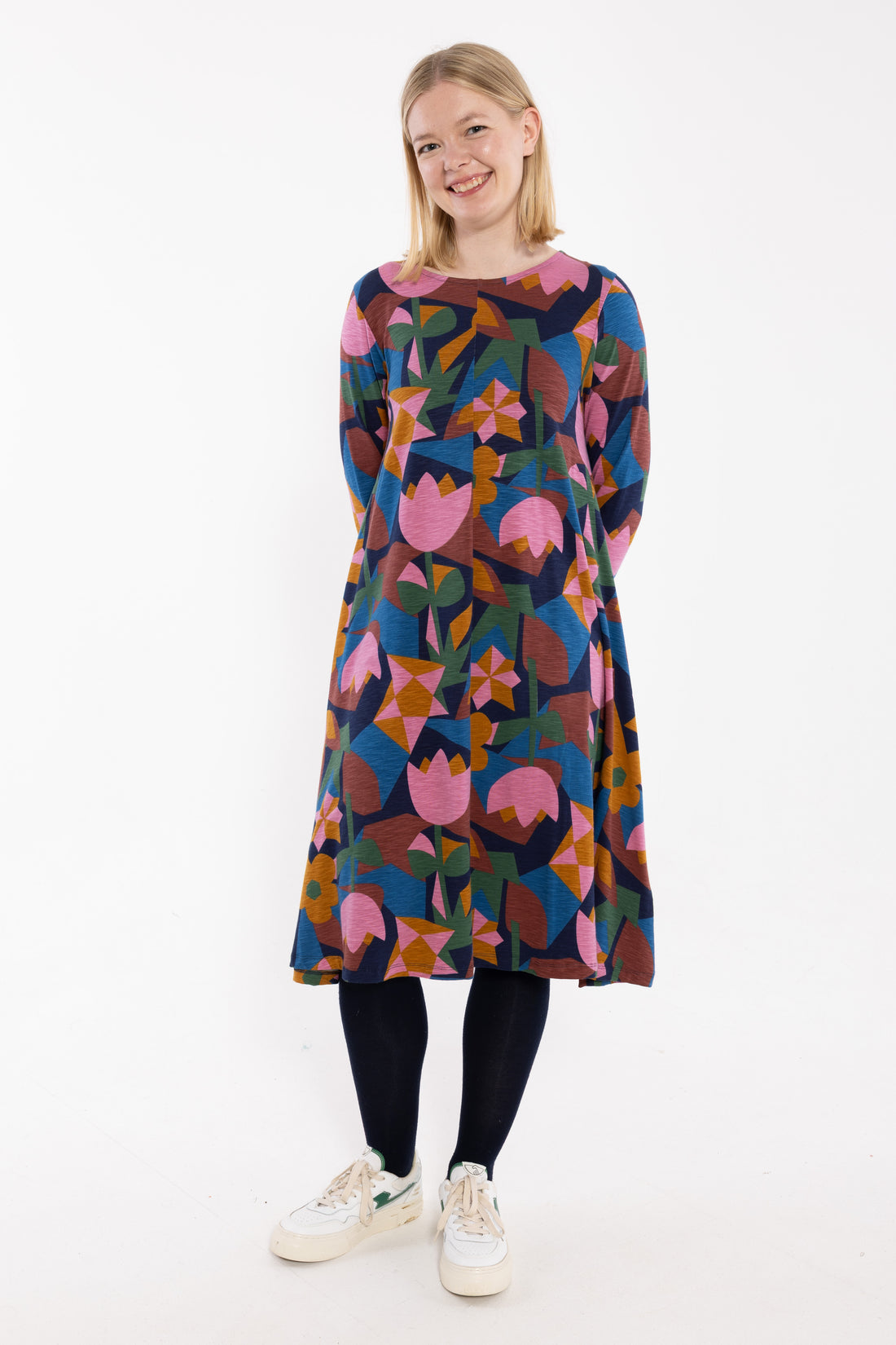 Danalberte LS Slub Dress Rose GEOFLEUR