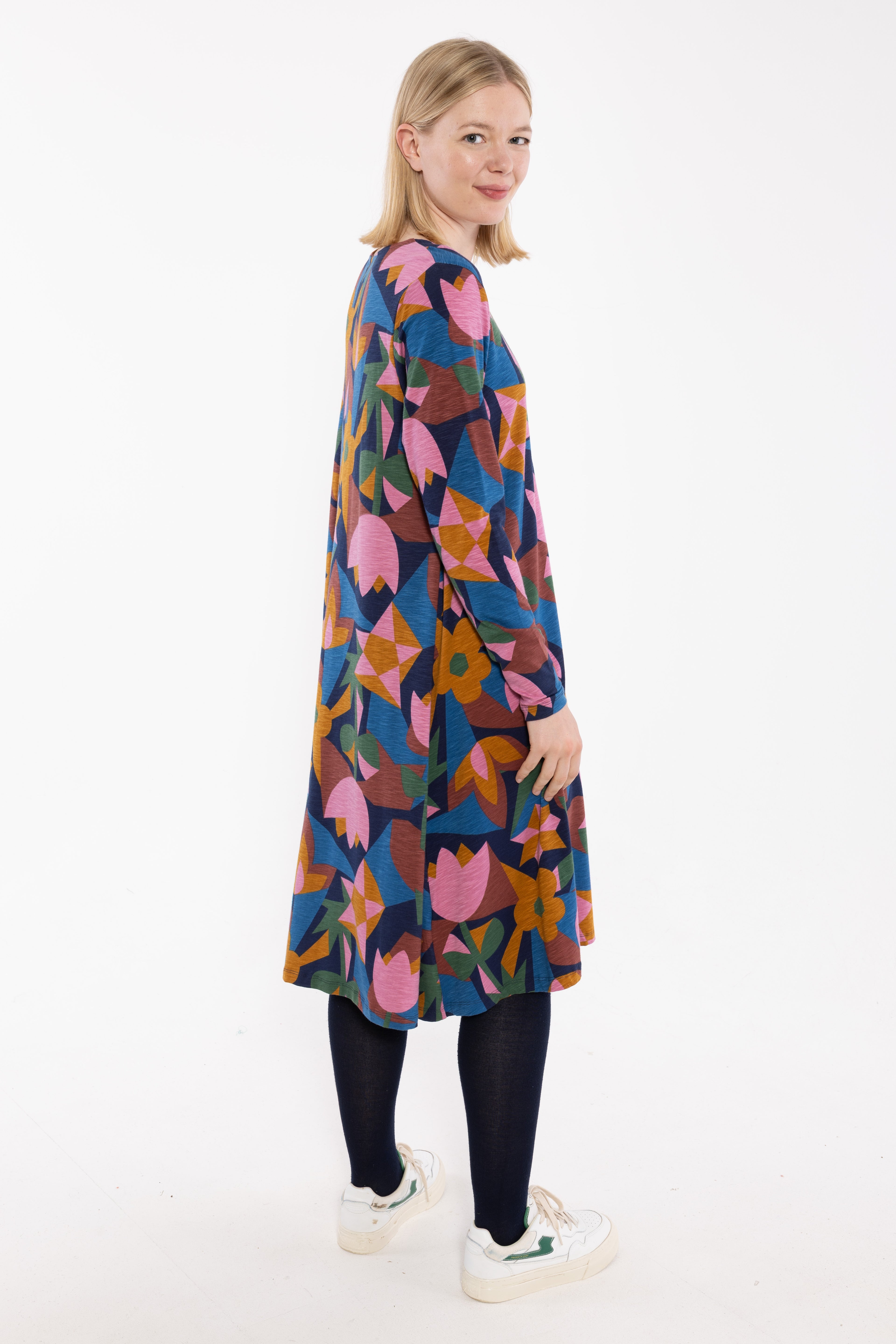Danalberte LS Slub Dress Rose GEOFLEUR