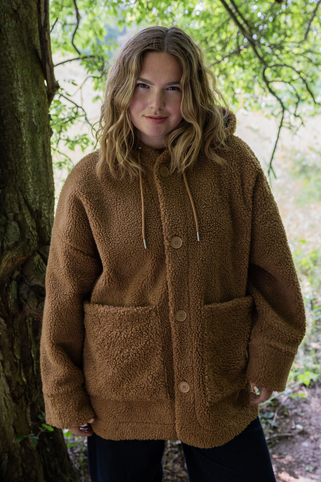 Fleece jakke til damer i tobacco farve