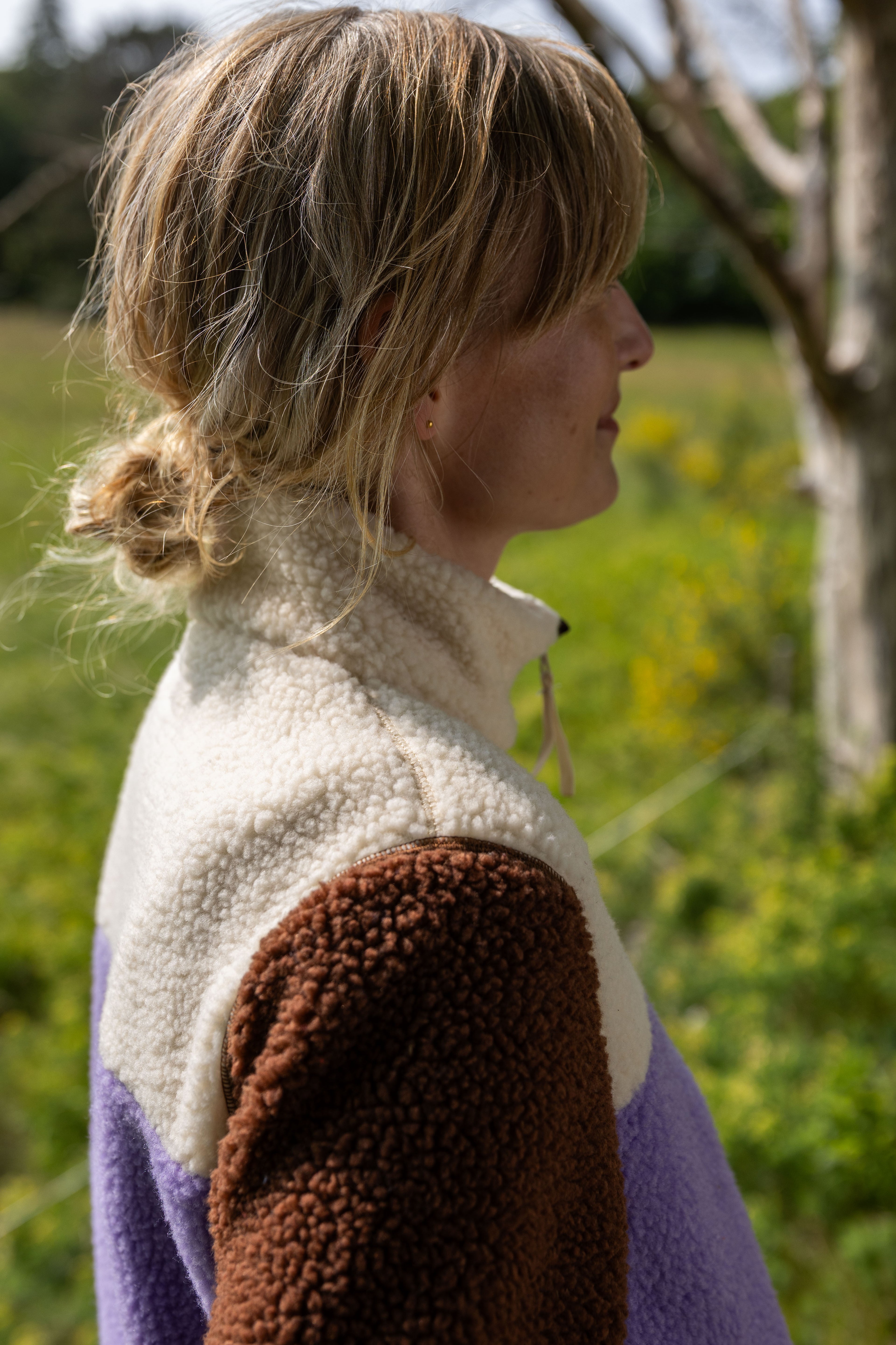 Lækker flerfarvet fleecejakke til kvinder