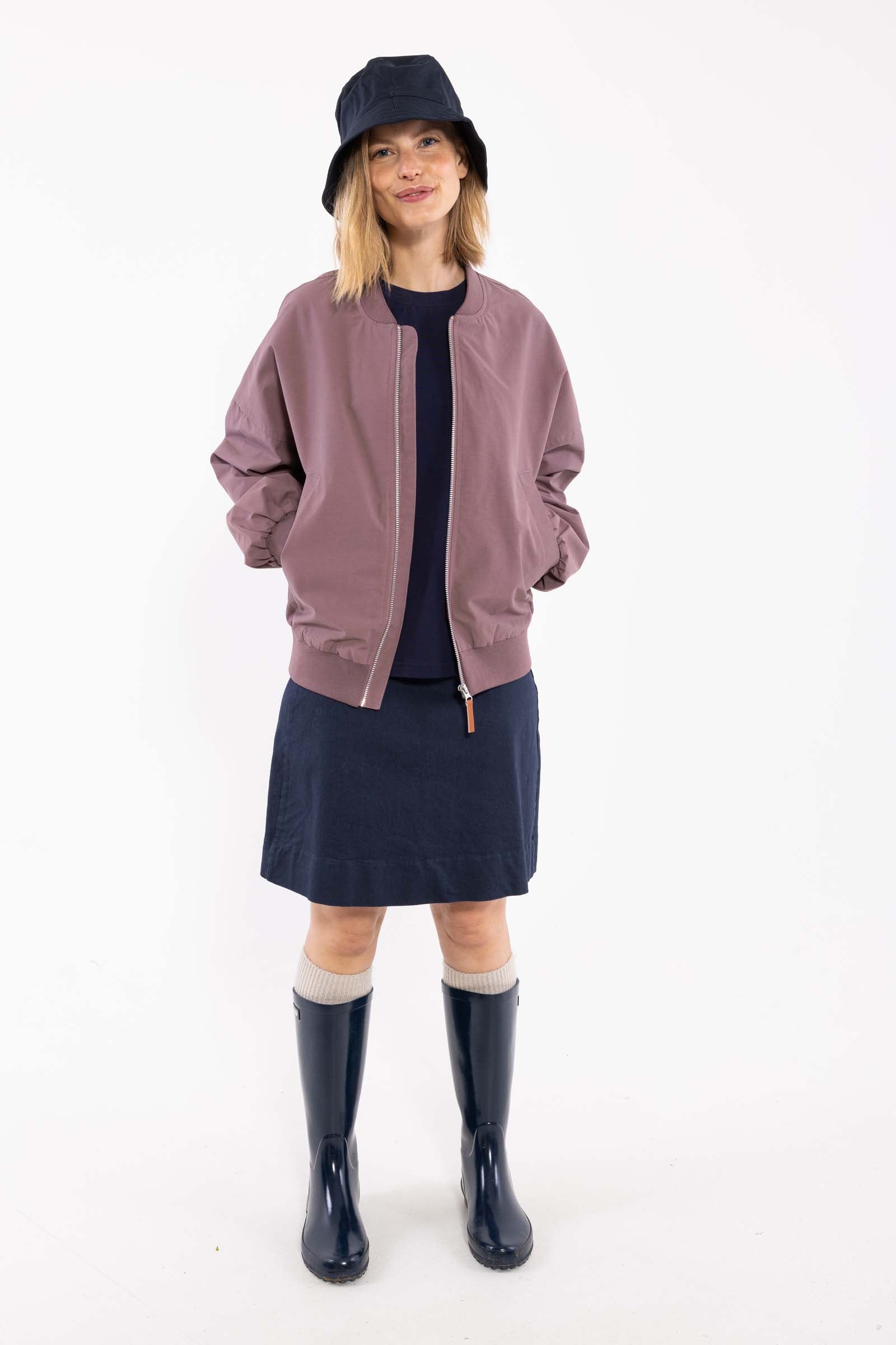 Fin kort overgangsjakke i mauve til kvinder