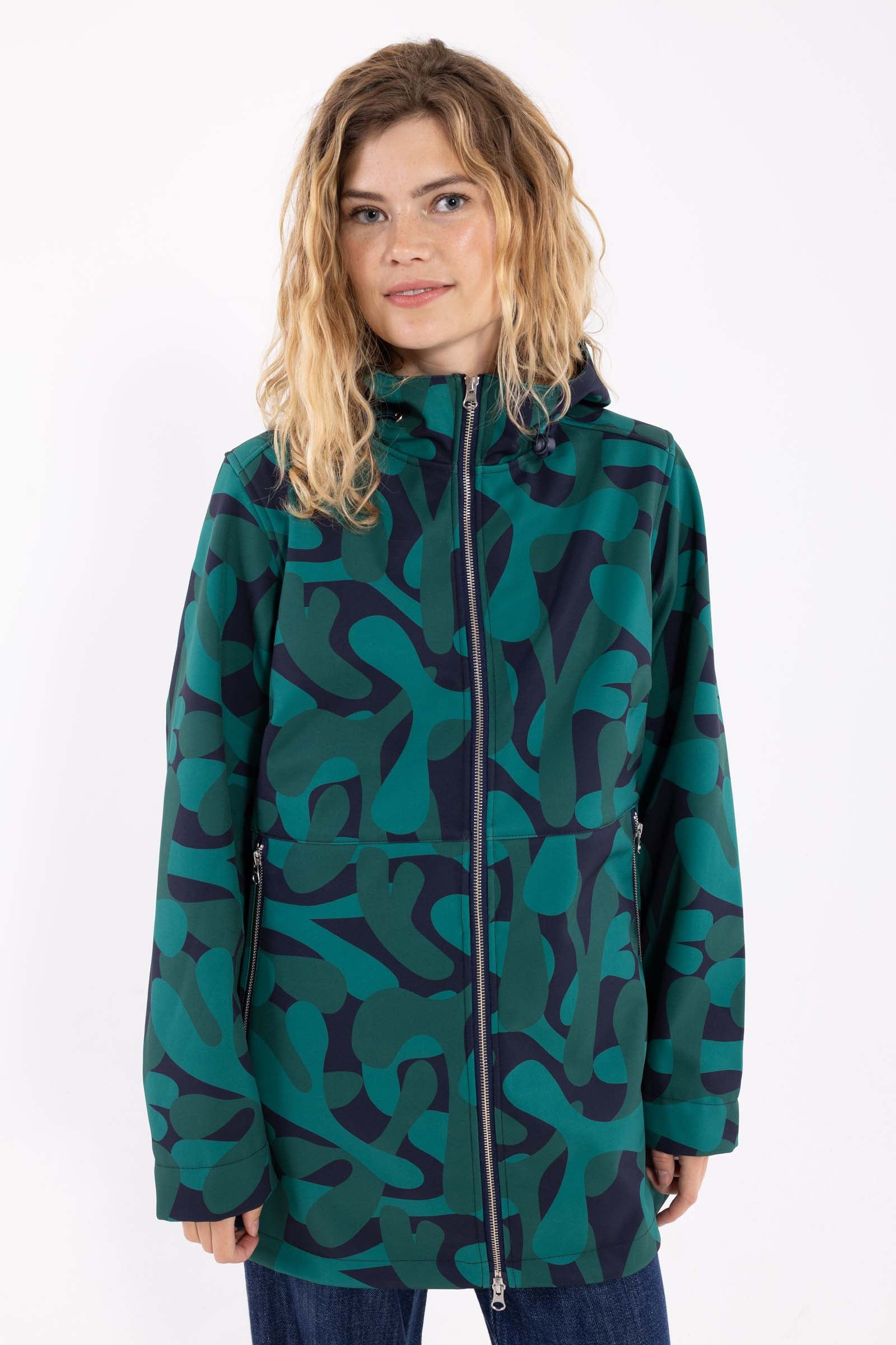 Praktisk mønstret jakke til kvinder-1