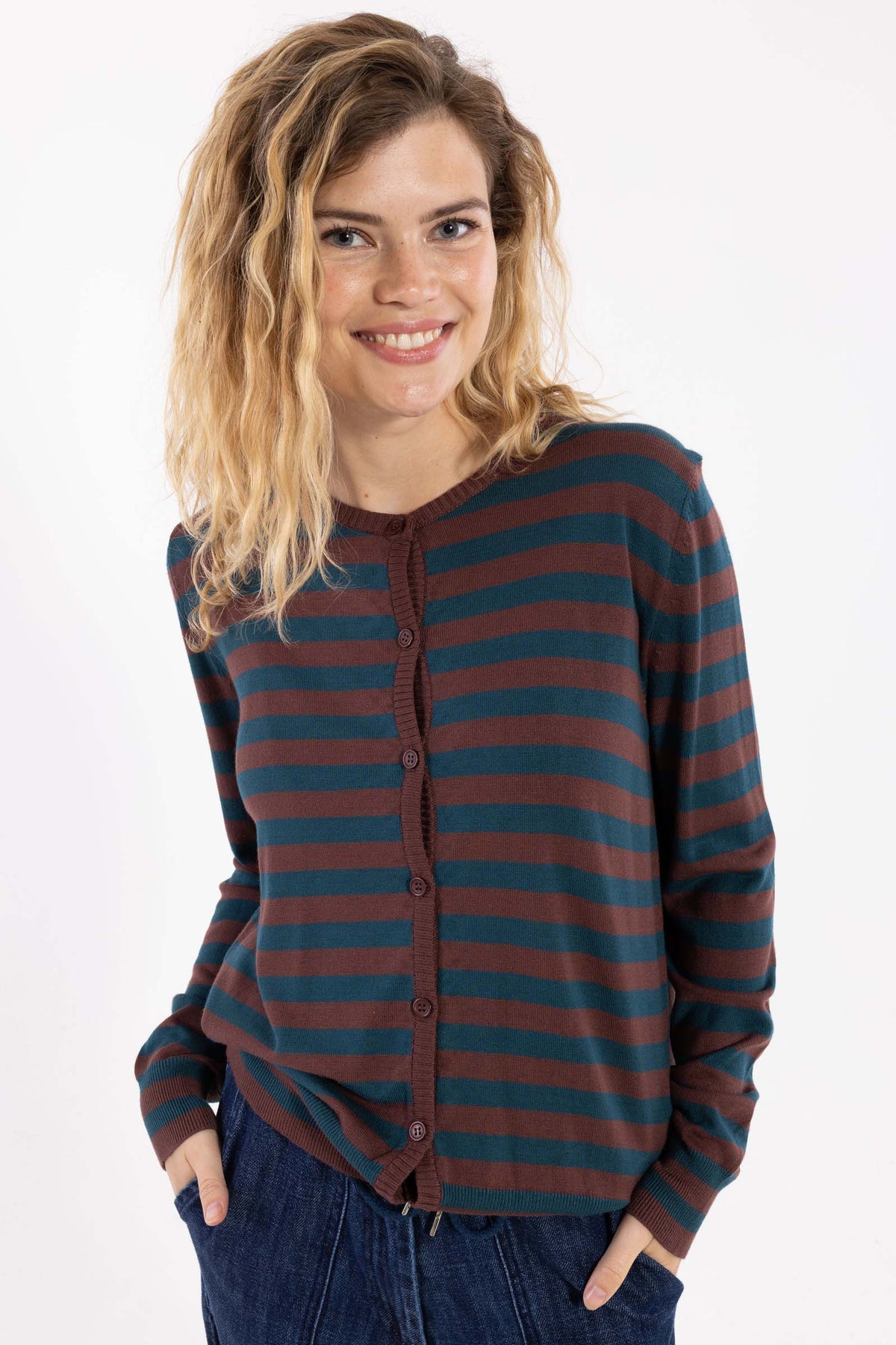 Daneleunch Viscose Cardigan Dk Merlot/Dk Slate