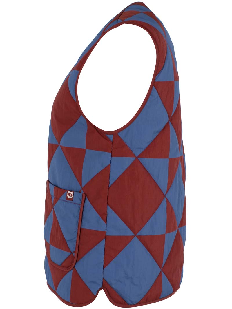 Danefield AOP Thermo Vest Dk Brick/Warm Blue DIAMETRIC