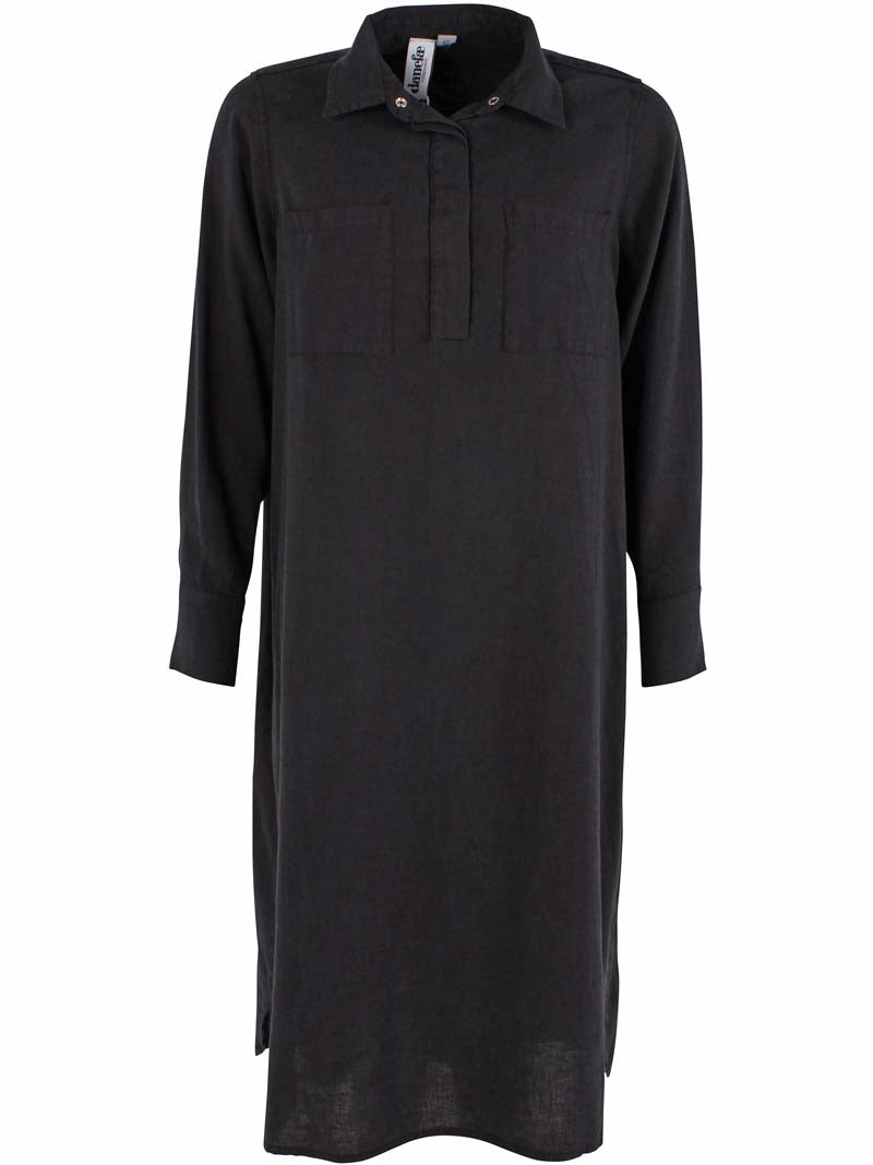 Danefolk Heavy Linnen Dress Black