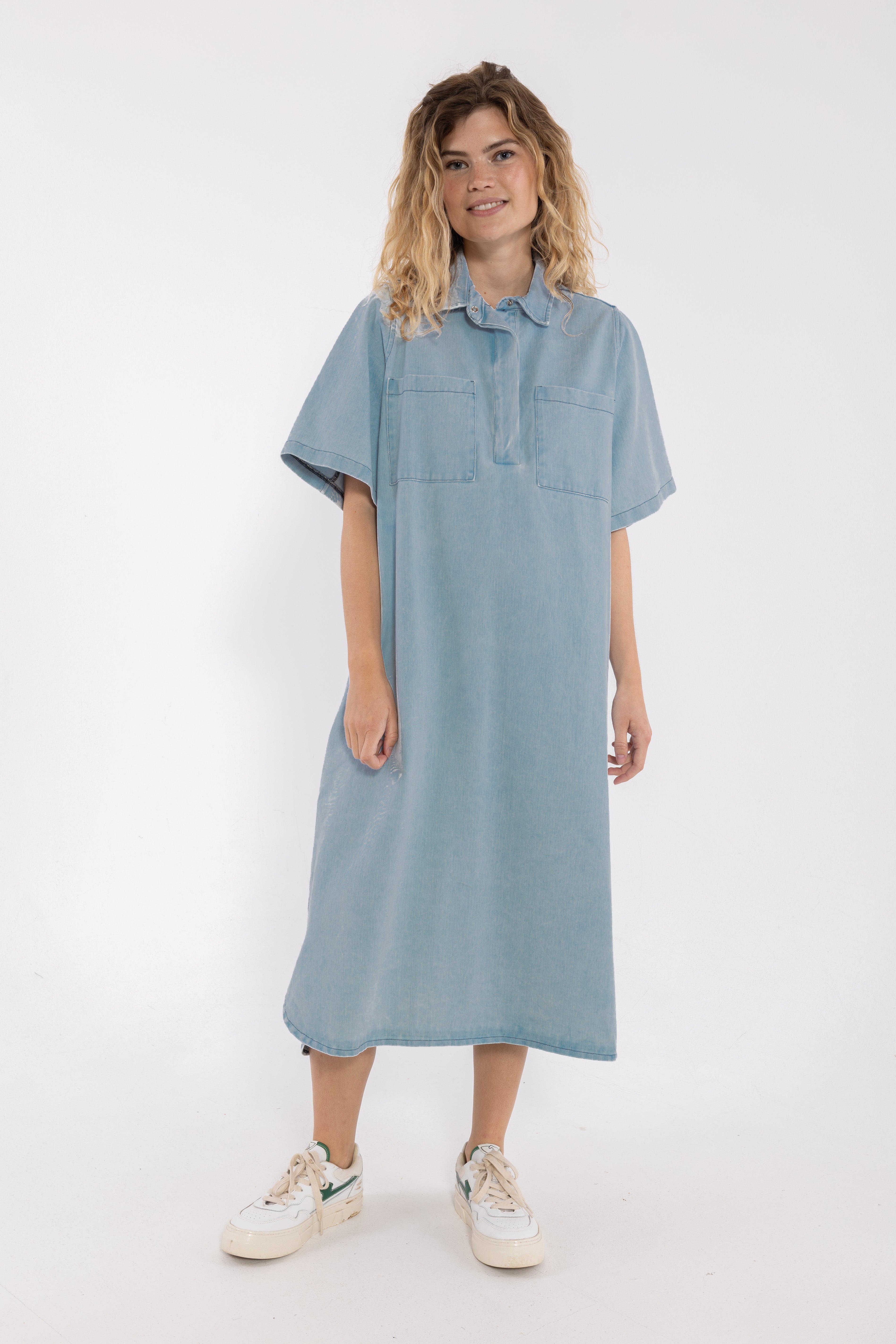 Danefolk Denim SS Dress Light Blue
