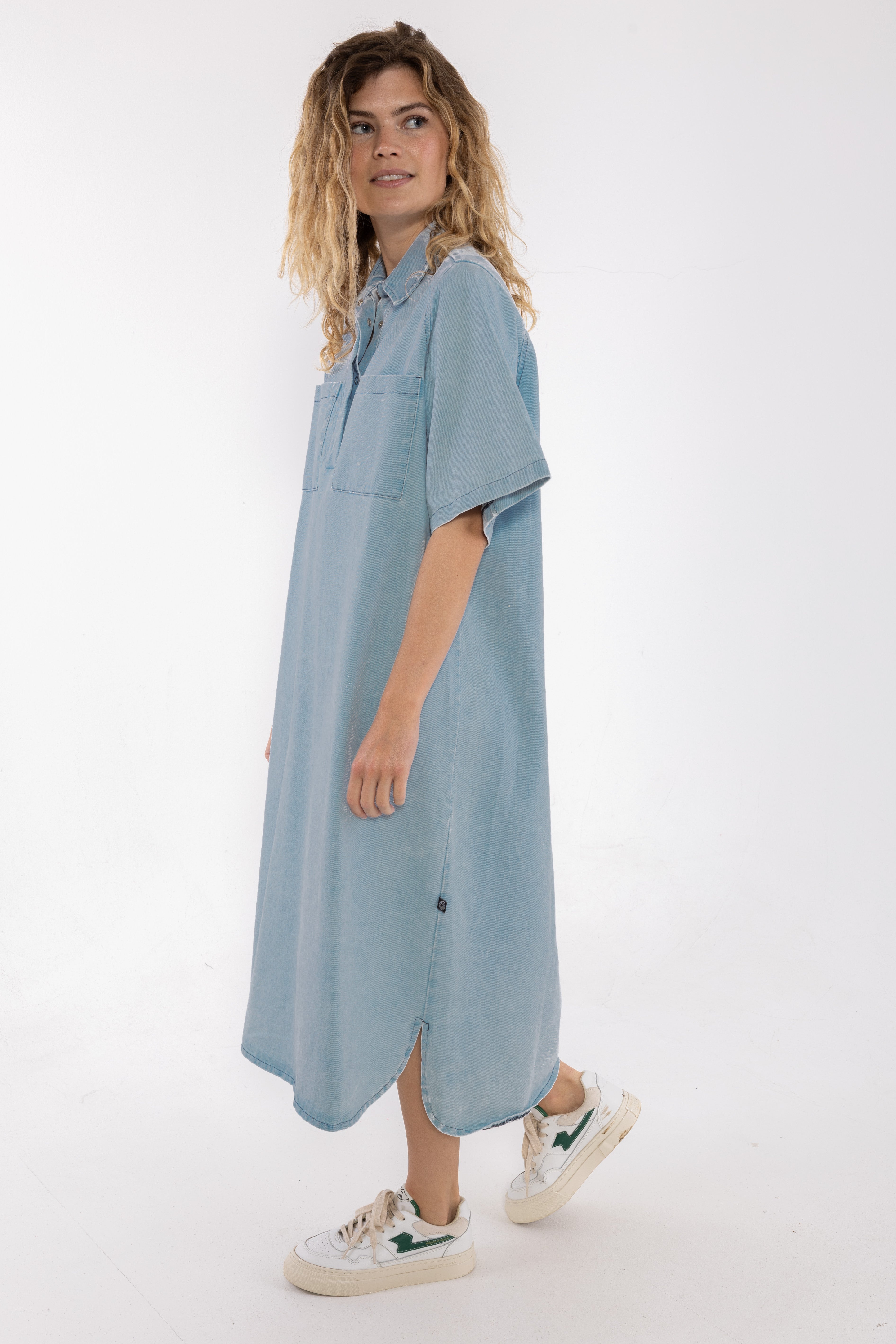 Danefolk Denim SS Dress Light Blue