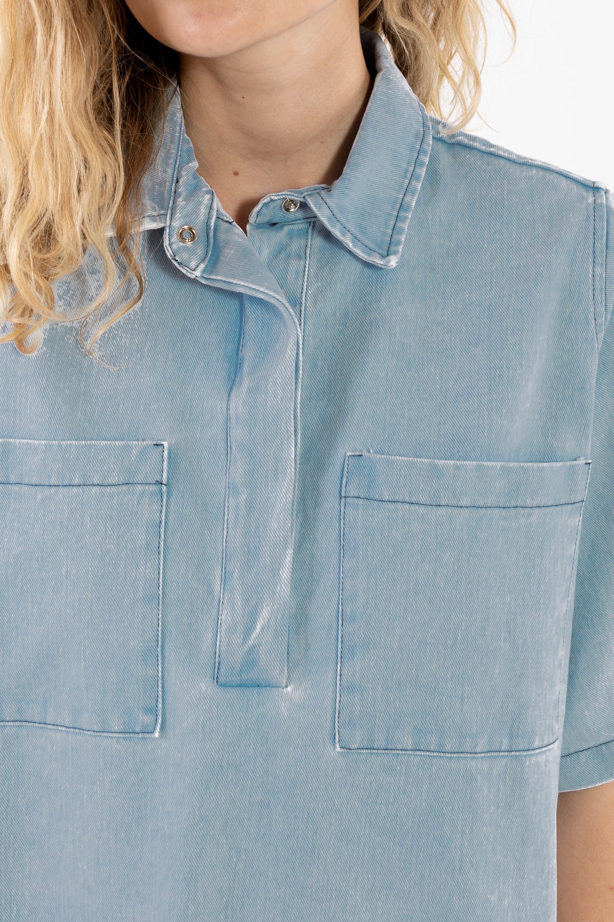 Danefolk Denim SS Dress Light Blue