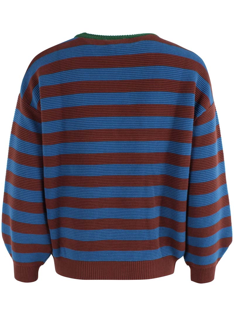 Danegold 3D Crotchet Cotton Sweater Dk Merlot/Ocean Blue