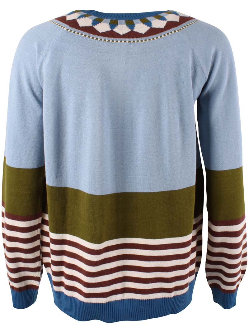 Danehappy Cotton Sweater Lt Blue Grey/Olive