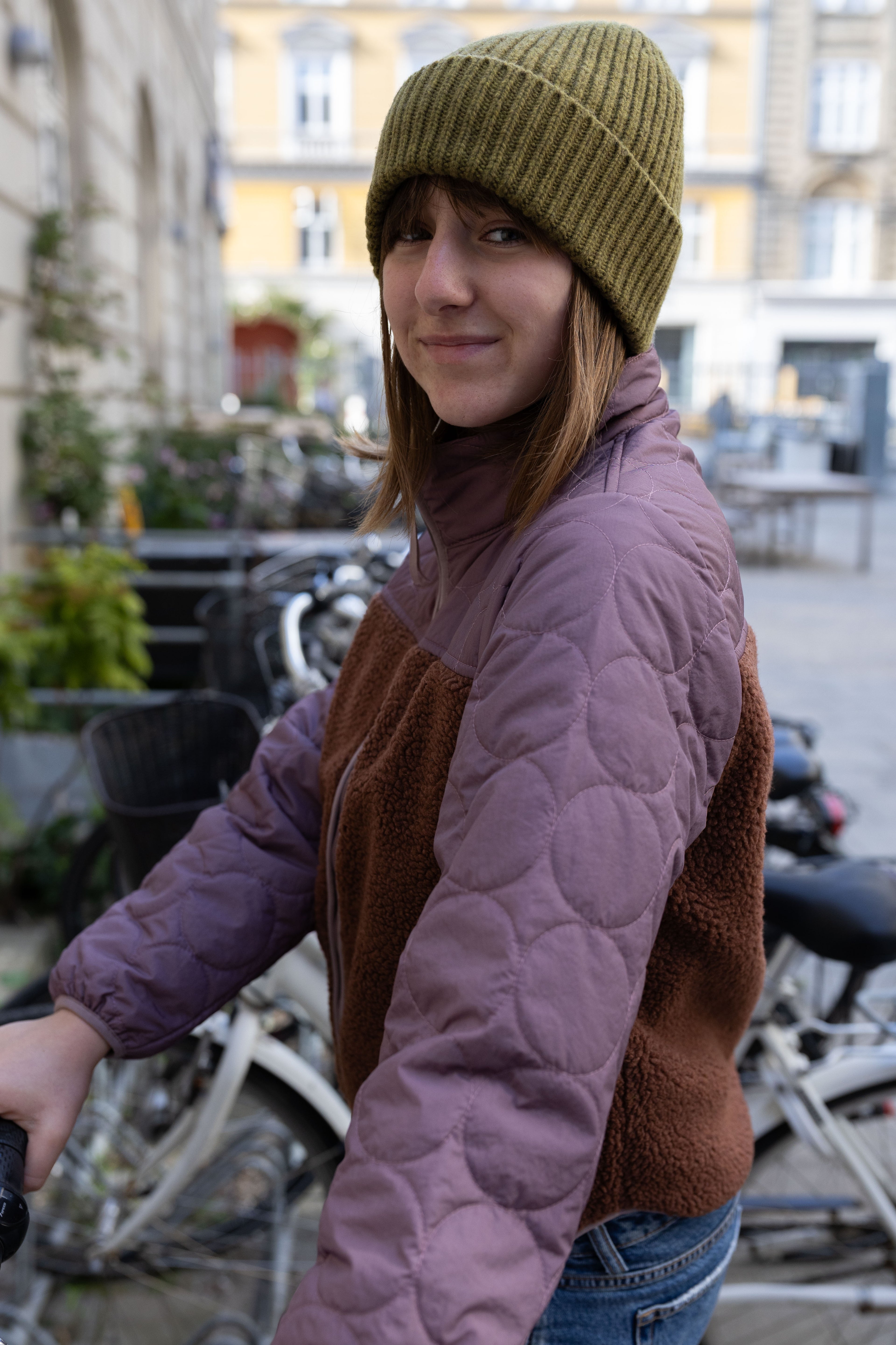 Tofarvet zip-up jakke i fleece og termo til kvinder