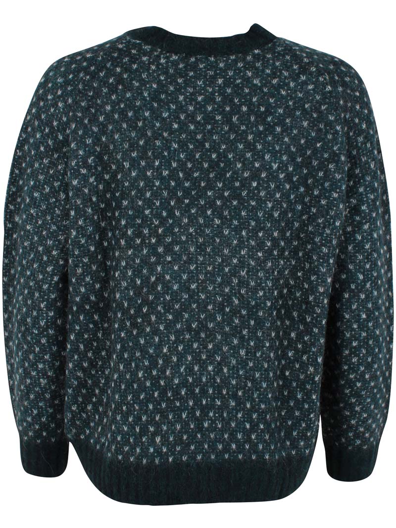 Daneherbal Alpaca Jaquard Sweater Dk Slate/Lt Blue Grey