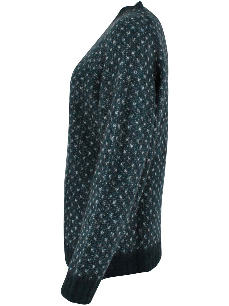 Daneherbal Alpaca Jaquard Sweater Dk Slate/Lt Blue Grey
