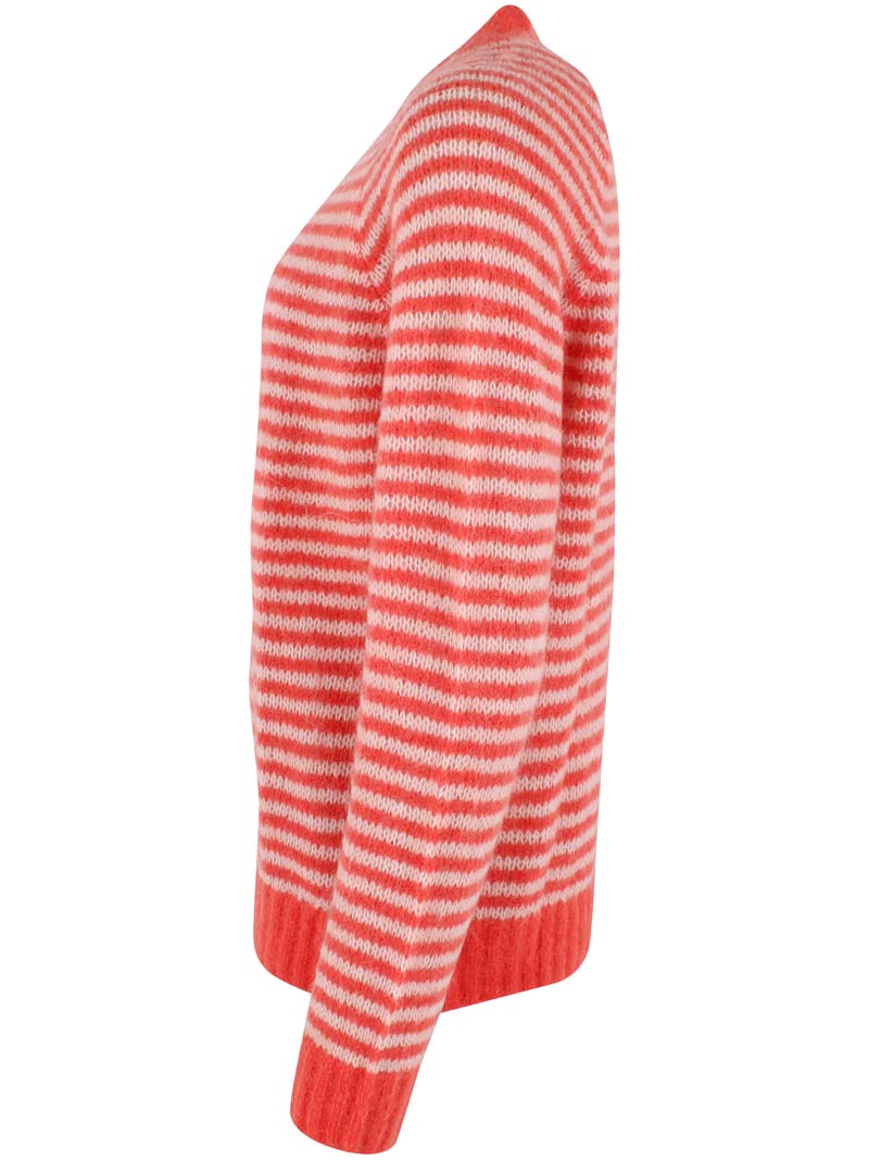 Daneherbal Alpaca Sweater Bright Red/Powder