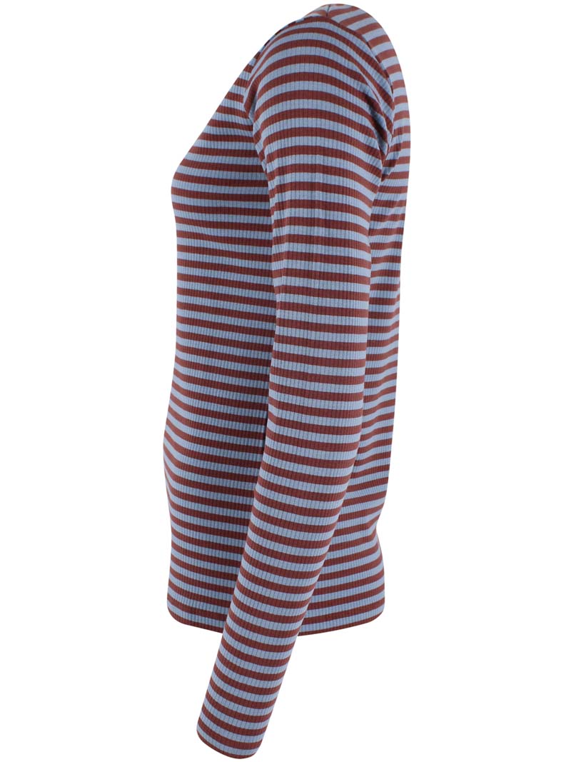 Danehero Ribbing Tee Dk Merlot/Lt Blue Grey