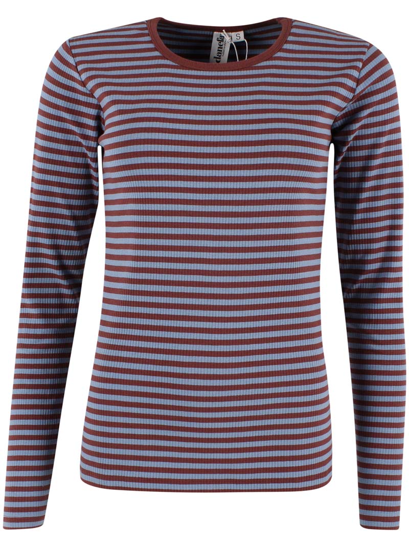 Danehero Ribbing Tee Dk Merlot/Lt Blue Grey