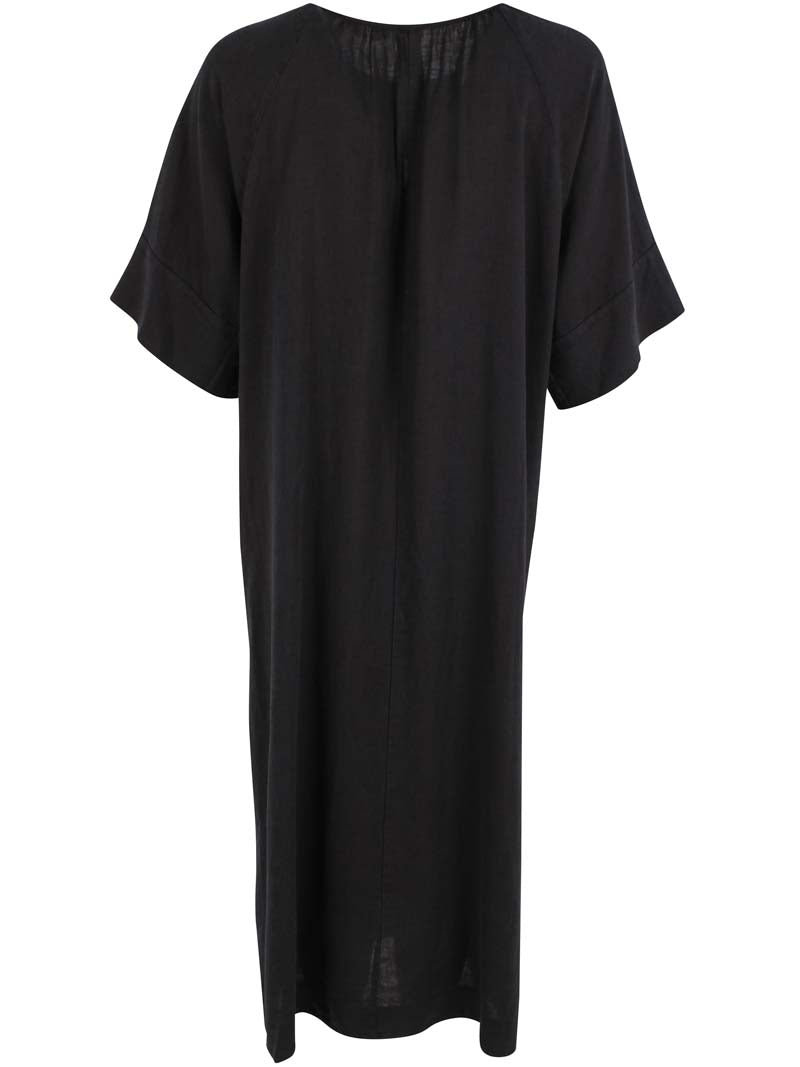 Danehostess Heavy Linen Dress Black