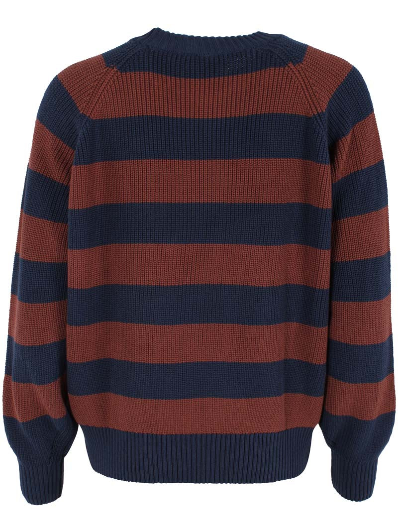 Danejumbo Cotton Rib Sweater Dk Navy/Dk Merlot