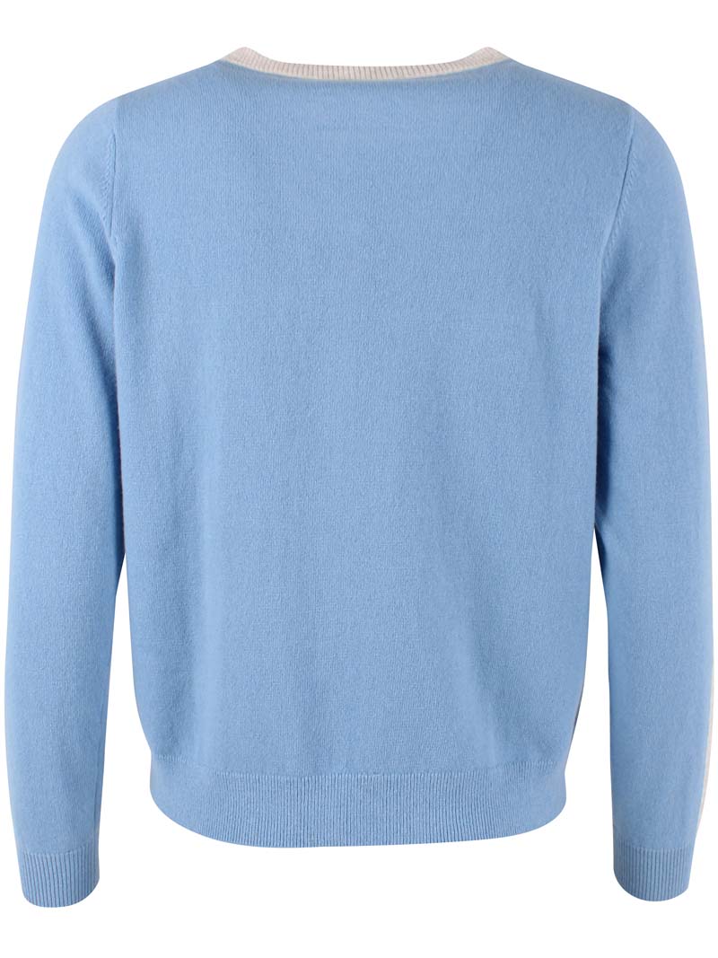 Danelife Merino Wool Cardigan Lt Blue Grey