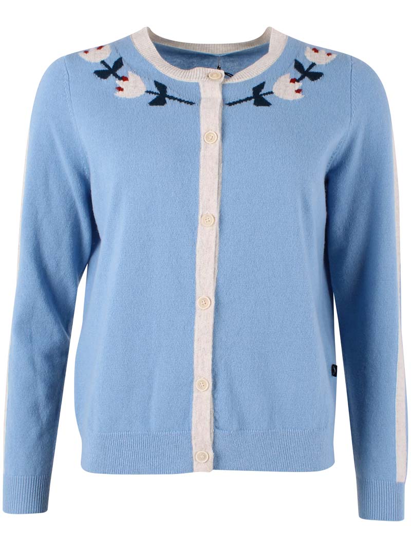 Danelife Merino Wool Cardigan Lt Blue Grey