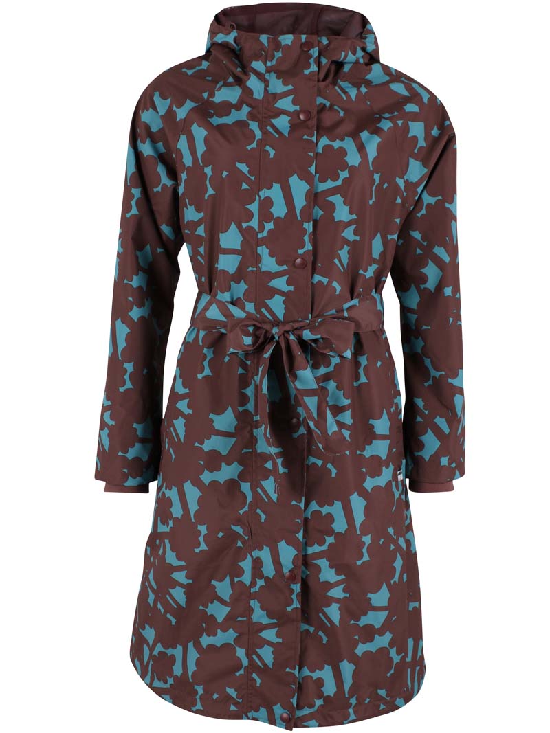 Mønstret regnfrakke