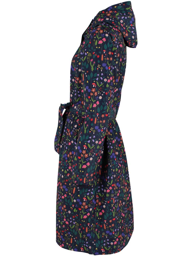 Vandtæt regnfrakke med blomstret mønster til kvinder