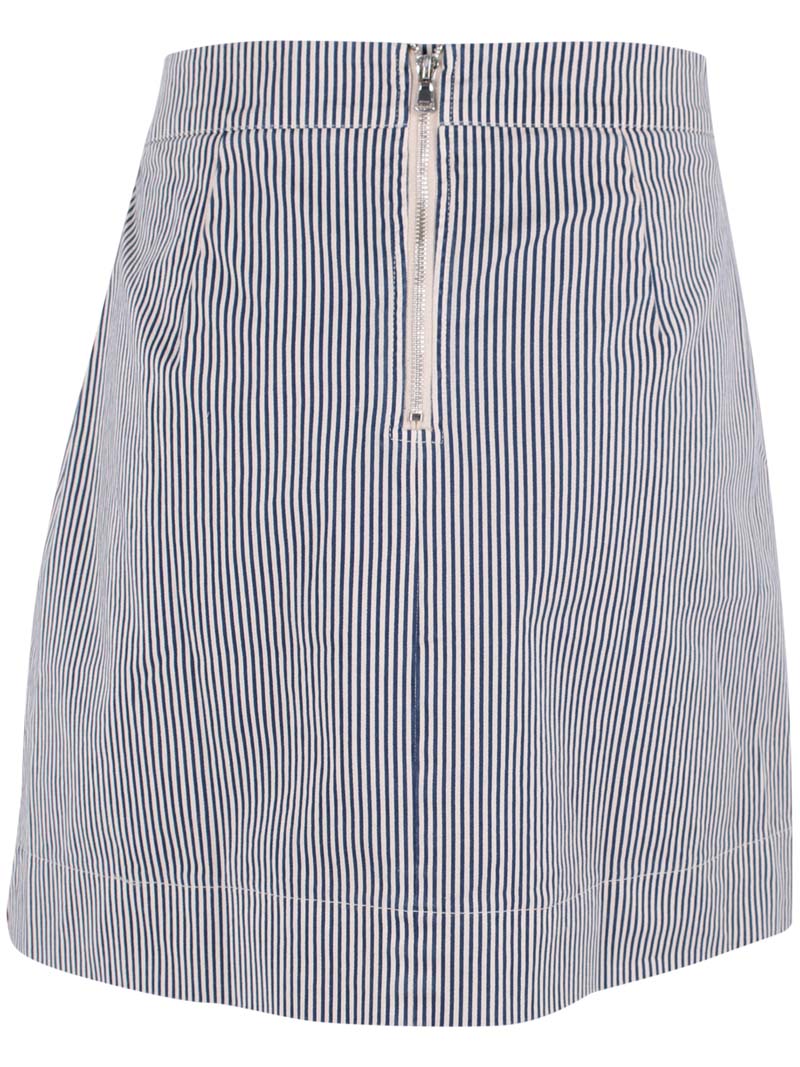 Danelondon Stretch Canvas Skirt Dk Navy/Chalk
