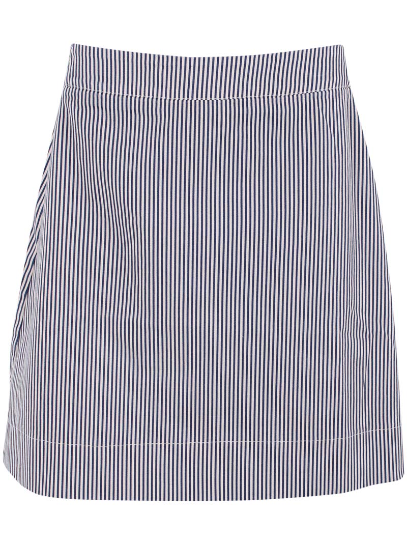 Danelondon Stretch Canvas Skirt Dk Navy/Chalk