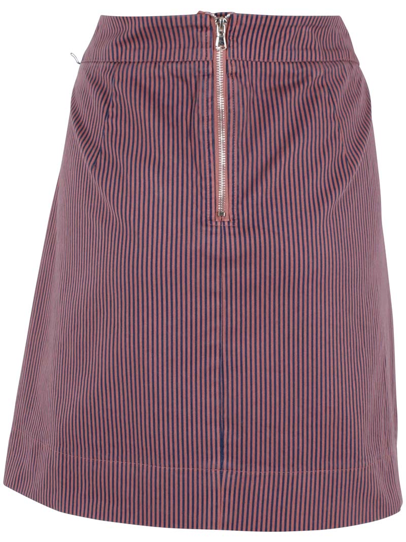 Danelondon Stretch Canvas Skirt Rose/Dk Navy