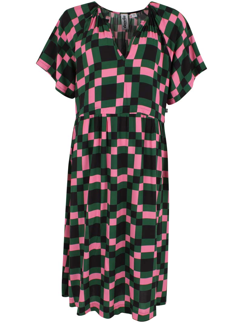 Daneluft 3/4 Viscose Dress Dk Pine PIX