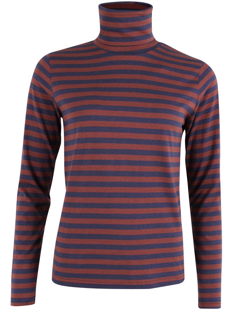 Danemanna Modal Rollneck Tee Dk Navy/Dk Merlot