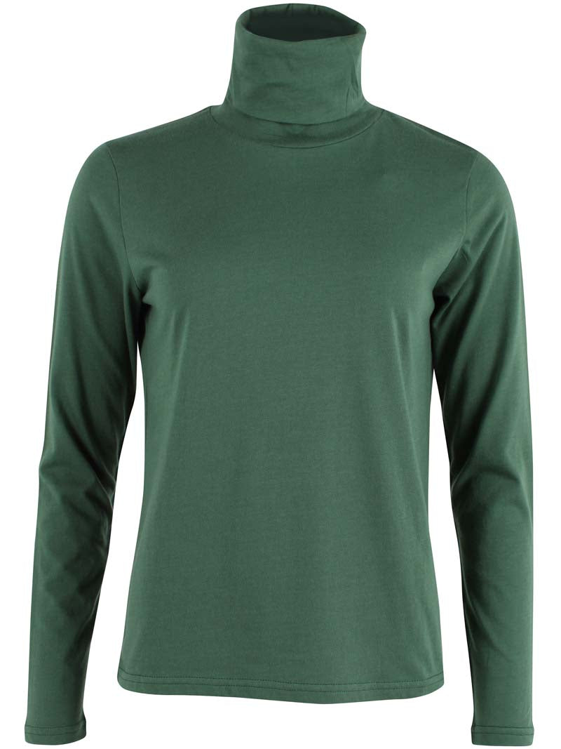 Høj hals tee til dame