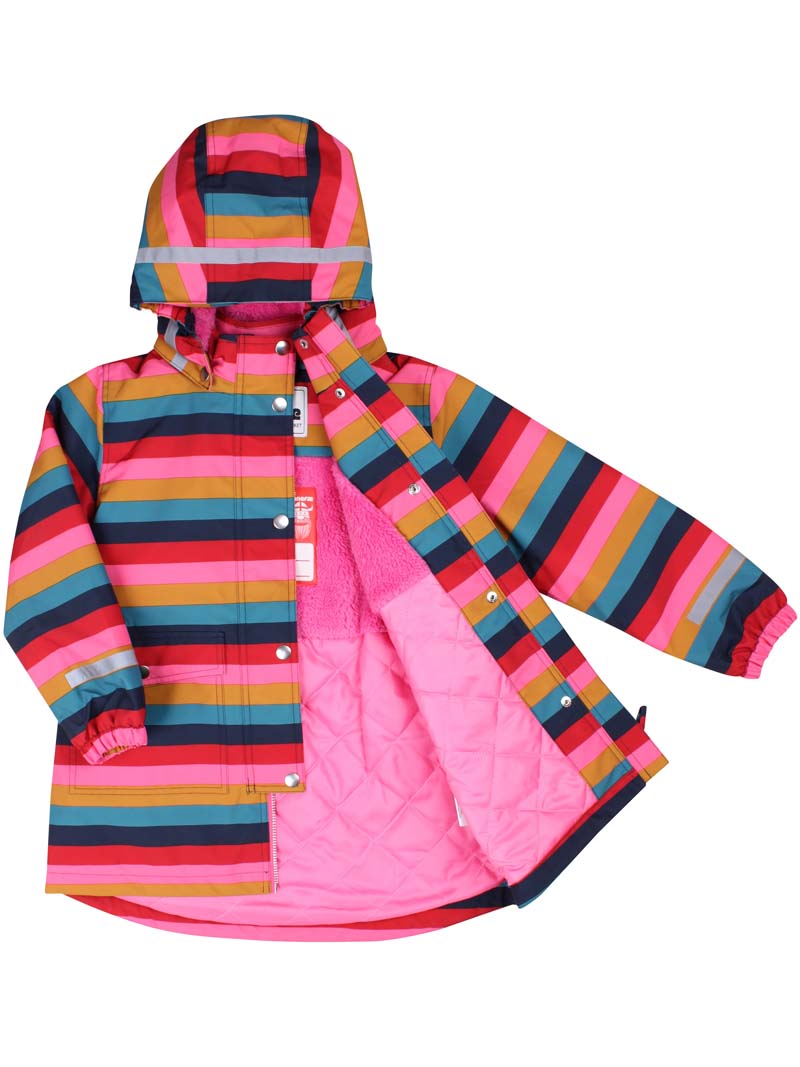 Stribet vinterjakke til pige