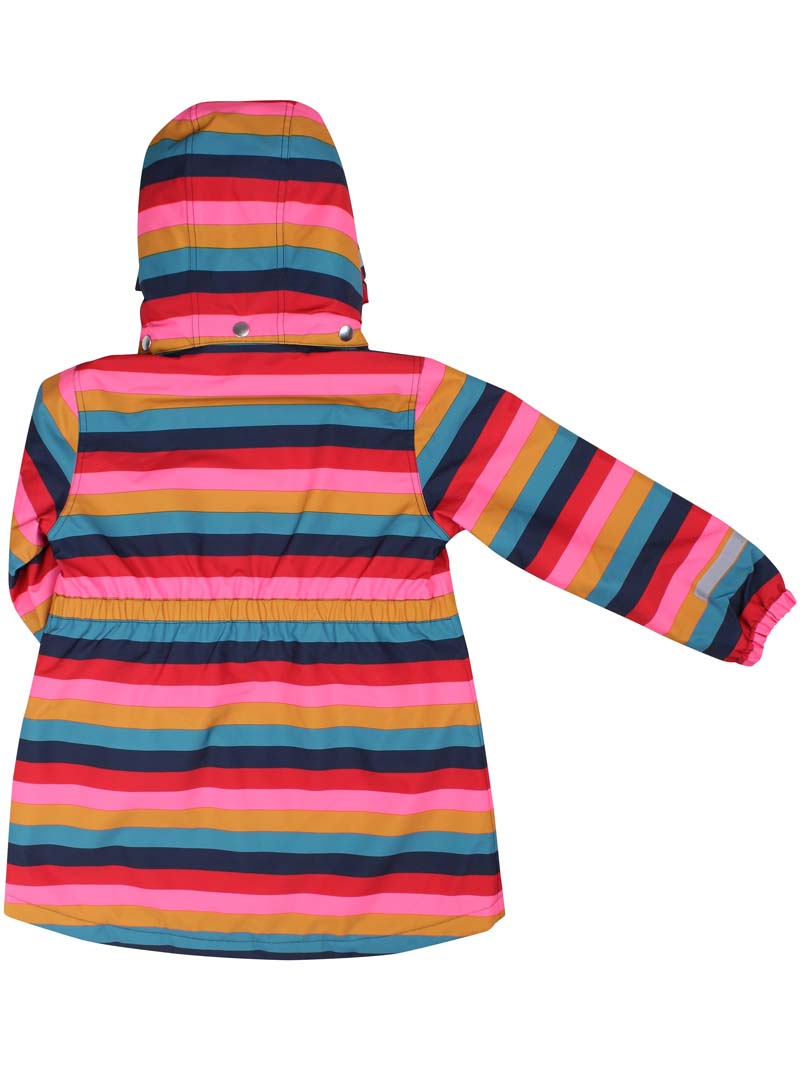 Stribet vinterjakke til pige