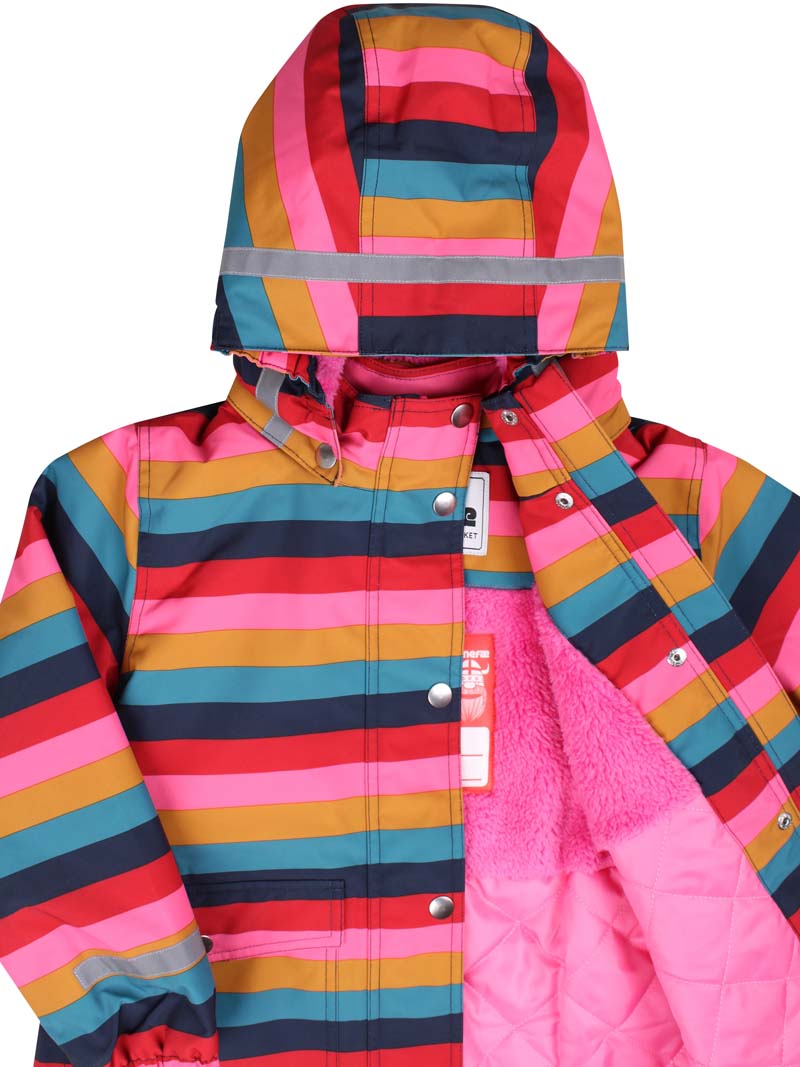 Stribet vinterjakke til pige